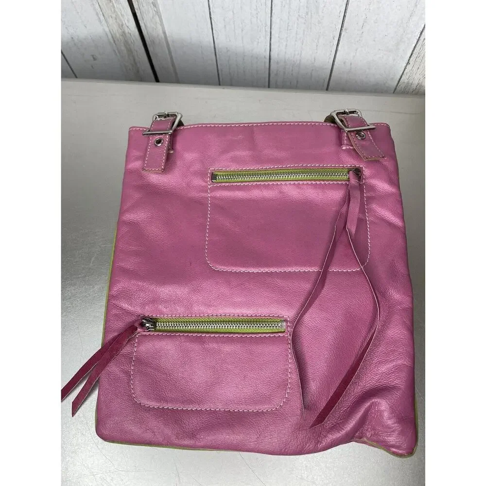 Wilsons Leather Maxima Pink Green Mini Tote Shoulder Bag